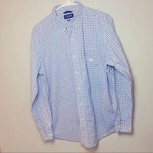 CHAPS Light Blue & Navy Plaid Mens Button Up